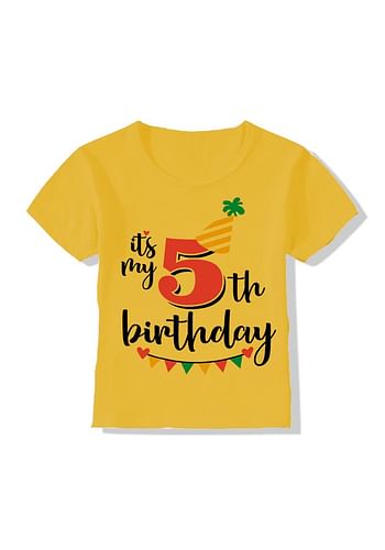 Its My 5th Birthday Party Boys and Girls Costume Tshirt Memorable Gift Idea Amazing Photoshoot Prop  - Yellow