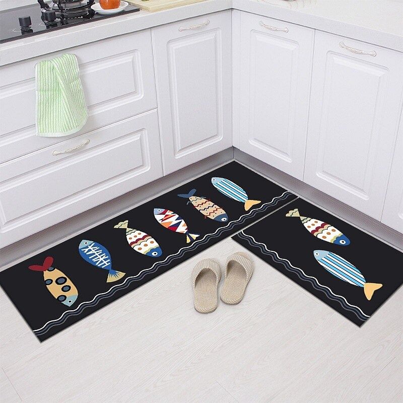 Kitchen Rug Mat 2pcs Set-Cushioned Anti-Fatigue Runner Floor Comfort mats