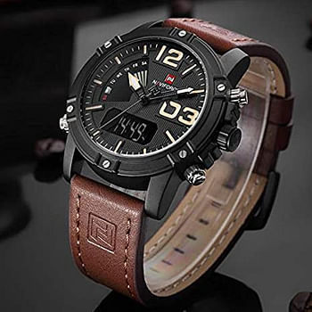 Naviforce Sport Watch For Men Analog-Digital Leather - NF9095-Y