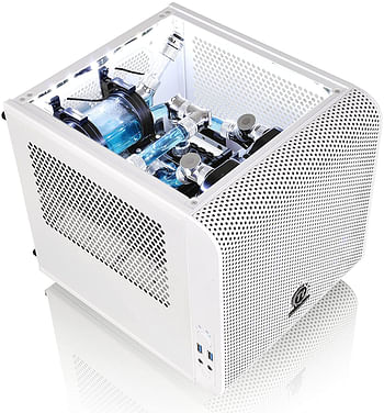 Thermaltake Core V1 SPCC Mini ITX Cube Gaming Computer Case Chassis, Interchangeable Side Panels, Small Form Factor Builds Mini ITX CA-1B8-00S6WN-01