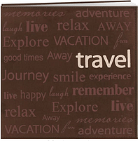 Pioneer MB10TXT-TR 12-Inch by 12-Inch Text Faux Suede Scrapbook, Travel