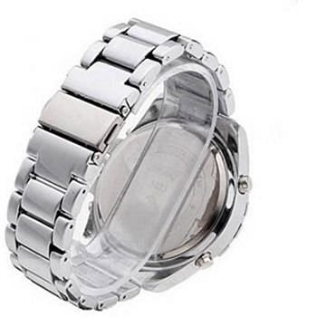 SKMEI 1260 MOVT QUARTZ WATCH STAINLESS STEEL  WRIST WATCH - Silver/ Black