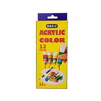 12-Pcs Acrylic Color Painting Tube Set - 6ml For Children | Coloring & Drawing