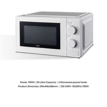 Impex MO 8101A 20 Litre 700W Microwave Oven with 6 Power Levels