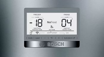 Bosch Free Standing Bottom Freezer Top Fridge, Silver Inox, 578 Liters, KGN76AI30M