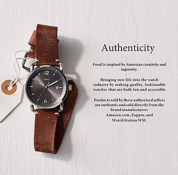 Fossil Mens Quartz Watch, Analog and Leather- FS5237