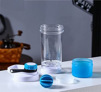 Protein Shaker Bottle, Non-Slip 2 Layer, Leak-Proof Blender Bottle with Supplement Storage Compartment Pack of 3