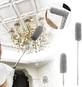 2Pcs Microfiber Dust brush Adjustable Stretch Extend Feather Duster Static Dusting Household Cleaning Brush Supplies