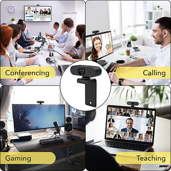 Philips Webcam with Microphone, Full HD 1080P, USB Computer Camera, Plug and Play, 360° Rotate, for PC Video Conferencing/Calling/Gaming, Laptop/Desktop Mac, Skype/YouTube/Zoom/Facetime