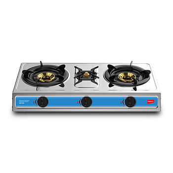 Impex IGS 125 3 Burner Stainless Steel Gas Stove With Auto Ignition