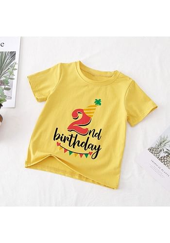 Its My 2nd Birthday Party Boys and Girls Costume Tshirt Memorable Gift Idea Amazing Photoshoot Prop  - Yellow