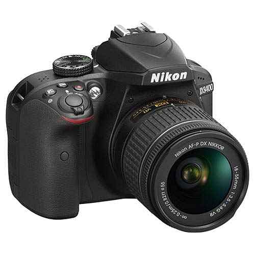 كاميرا نيكون D3400 - 24.2 ميجابكسل ، عدسة AF-P 18-55 مم f / 3.5 - 5.6G VR ، اسود