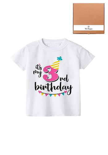 Its My 3rd Birthday Party Boys and Girls Costume Tshirt Memorable Gift Idea Amazing Photoshoot Prop  - Pink