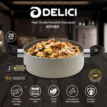 DELICI ASP28IE Superior Aluminium Body Saucepan