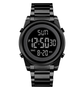 SKMEI 1611 Men Digital Watch Fashion Sports Stainless Steel Waterproof Wristwatches For Men - Black