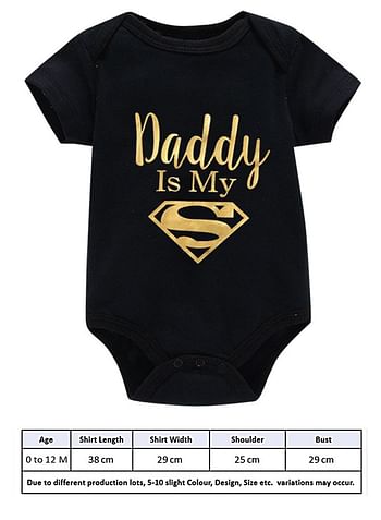 Daddy is my Super Baby Bodysuit Cute Romper Birthday Costume Dress- 9 to 12 months