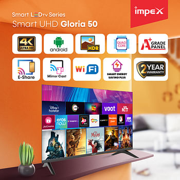 Impex GLORIA 50 Inch 4K Ultra HD Smart LED TV - GLORIA 50 UHD SMART