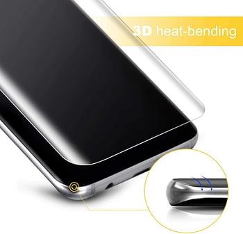TOPLUS Samsung S8 Tempered Glass Case-Friendly Screen Protector 9H Hardness and 3D Curved Screen Cover with Transparent Shatterproof Phone Case for Galaxy S8  Transparent