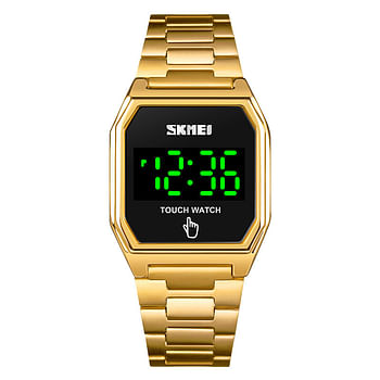 SKMEI 1679 Men / Women Digital Watch Touch Screen LED Display ElectronicI Sport Wristwatch Waterproof - Gold