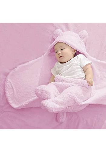 Cute Baby Hooded Blanket Wrap Costume Dress Photoshoot Prop - Pink