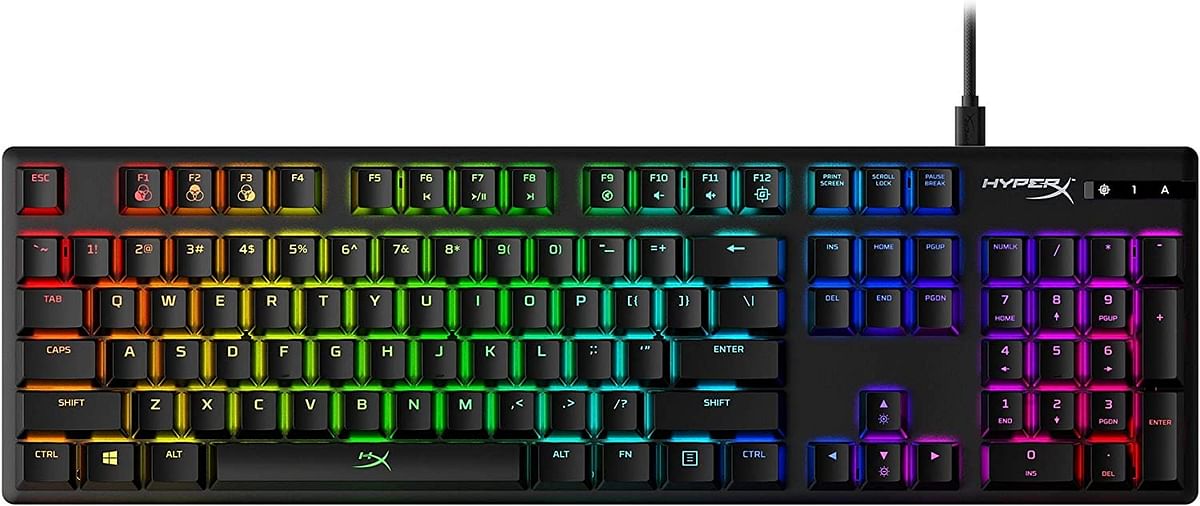 HyperX Alloy Origins - Mechanical Gaming Keyboard, Software-Controlled Light & Macro Customization, RGB LED Backlit - Tactile HyperX Aqua Switch