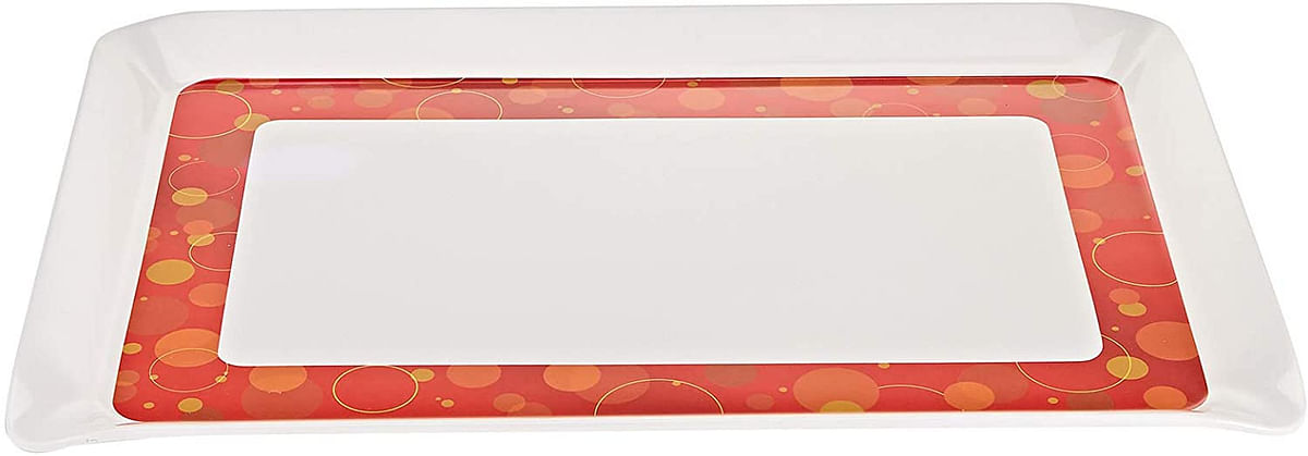 Polka Dot Red Tray White