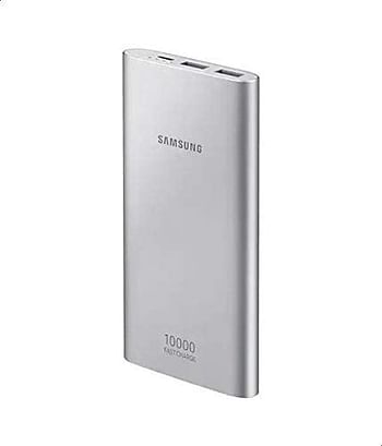 Samsung EB-P1100CPEGWW Dual Port Powerbank, 10000 mAh - Silver - (Pack of 1)