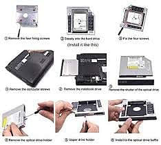 ZonixPlay SATA to SATA 2nd SSD HDD Hard Drive Caddy Adapter Tray Enclosures (9mm)