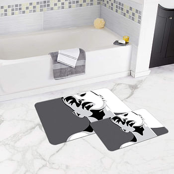 Bonamaison Antibacterial, NonSlip Bathmat, 1 Piece 50x80cm + 1 Piece 50x45cm - Designed and Manufactured in Turkey