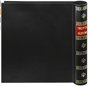 Pioneer Photo 200-Pocket Coil Bound Photo Album for 4 by 6-Inch Prints, Black Leatherette with Gold Accents Cover