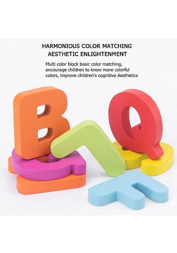 26 Pieces Wooden Alphabet ABC Board Toy for Toddlers, Learning Puzzle, Early Education Activity
