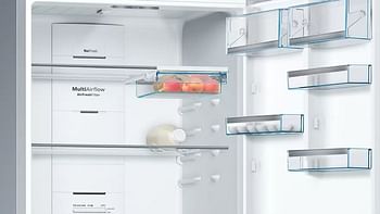 Bosch Free Standing Bottom Freezer Top Fridge, Silver Inox, 578 Liters, KGN76AI30M