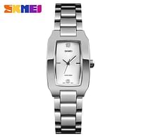 SKMEI 1400 Women's Luxury Quartz Simple Waterproof Stainless Steel Watch  Silver
