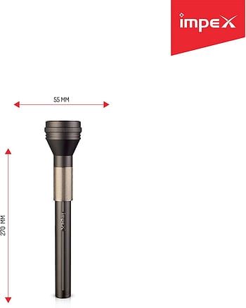 Impex  4000 mAh 10W CREE LED Rechargeable LED Flashlight with USB Power Output, Unbreakable Front Glass, 2200 Mtr, Black