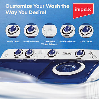 Impex WM 4205 12 Kg Washing Machine Semi-Automatic with Soak Function