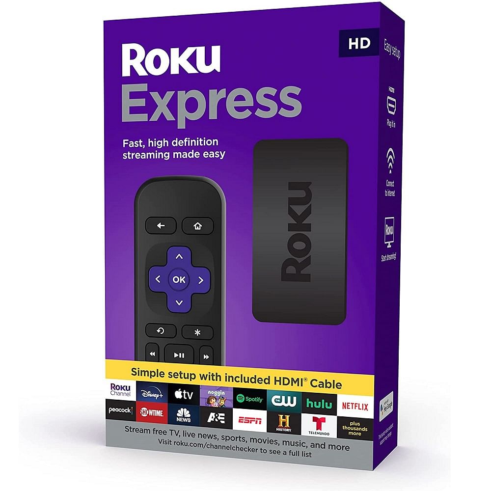 Roku Express Streaming Media Player with High Speed HDMI Cable - Black