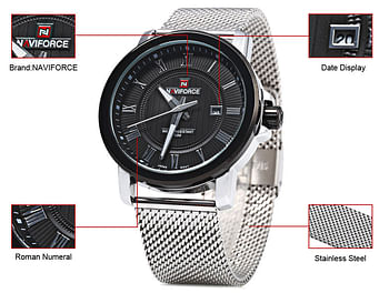 Naviforce Dress Watch For Men Analog-Digital Stainless Steel - NF9052M