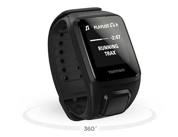 TomTom Spark Cardio + Music, GPS Fitness Watch + Heart Rate Monitor + 3GB Music Storage (Large, Black)