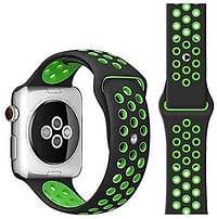 Sport bracelet for Apple watch All series (42MM, black green)