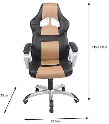 Racoor Video Gaming Chair, Black and Brown - H 123 cm x W 53 cm x D 50.5 cm