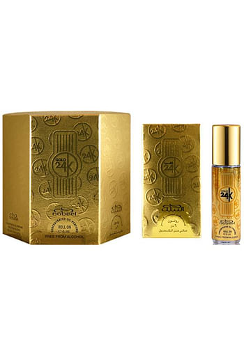 3 Pcs Nabeel Gold 24K Alcohol Free Roll On Oil Perfume 6ML