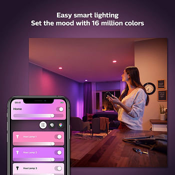 Philips Hue UAE White and Colour Ambiance LED Smart Bulb, Bluetooth & Zigbee compatible ( Hue Bridge Optional ), Works with Alexa & Google Assistant