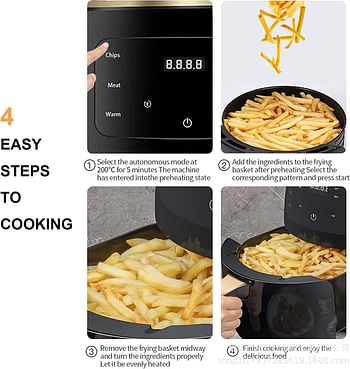 Cyber Air Fryer 6L, Electric Hot Air Fryers Oil less Cooker with 10 Presets, Digital LCD Touch Screen, Nonstick Basket, 2400W