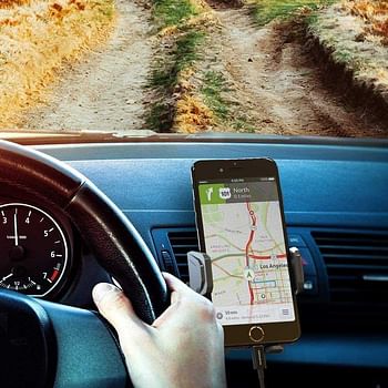 VAVA حامل هاتف للسيارة مثبت للهاتف للسيارة بفتحة تهوية قوية قبضة واحدة زر تحرير مفصل 360 درجة قابل للدوران لهاتف iPhone Samsung Galaxy HTC LG Huawei والمزيد