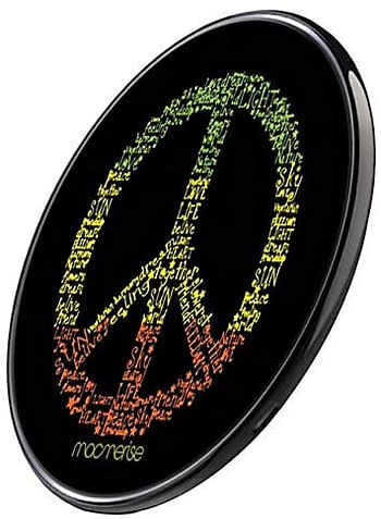Macmerise Symbol Of Peace Written Qi Wireless Charger For Iphone X - Multi Color