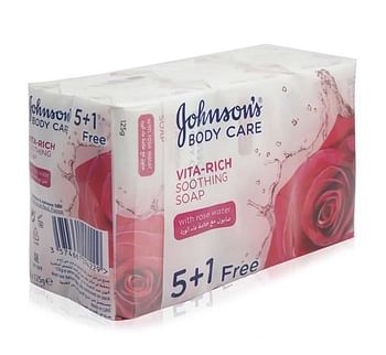 Johnsons Vita-Rich Sooting Bath Soap 125g (Pack of 6 pieces)