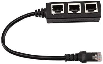 RJ45 1 To 3 Ethernet LAN Network Cable Splitter 3 Way Extender Adapter Connector Black