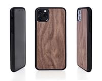 IPHONE CASE - WOOD WITH PLASTIC BASE - WALNUT - FOR XR MODEL