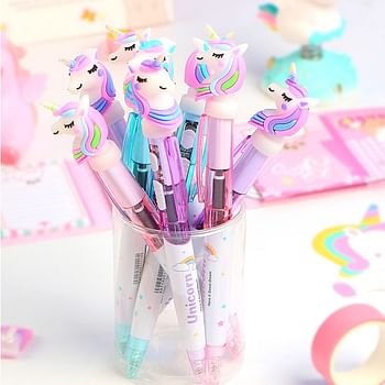 6 Pcs Unicorn LED Party Theme Ball Pen Set For Children | Collectable Toy & Perfect Gift | Amazing 3D Prints