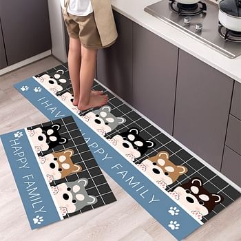 Kitchen Rug Mat 2pcs Set-Cushioned Anti-Fatigue Runner Floor Comfort mats